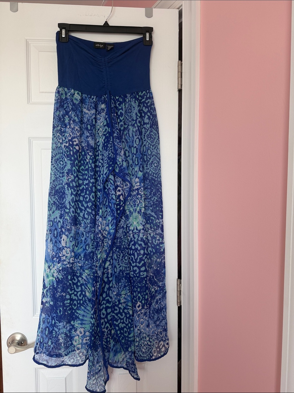 Raviya Royal Blue Ruched Neckline Top